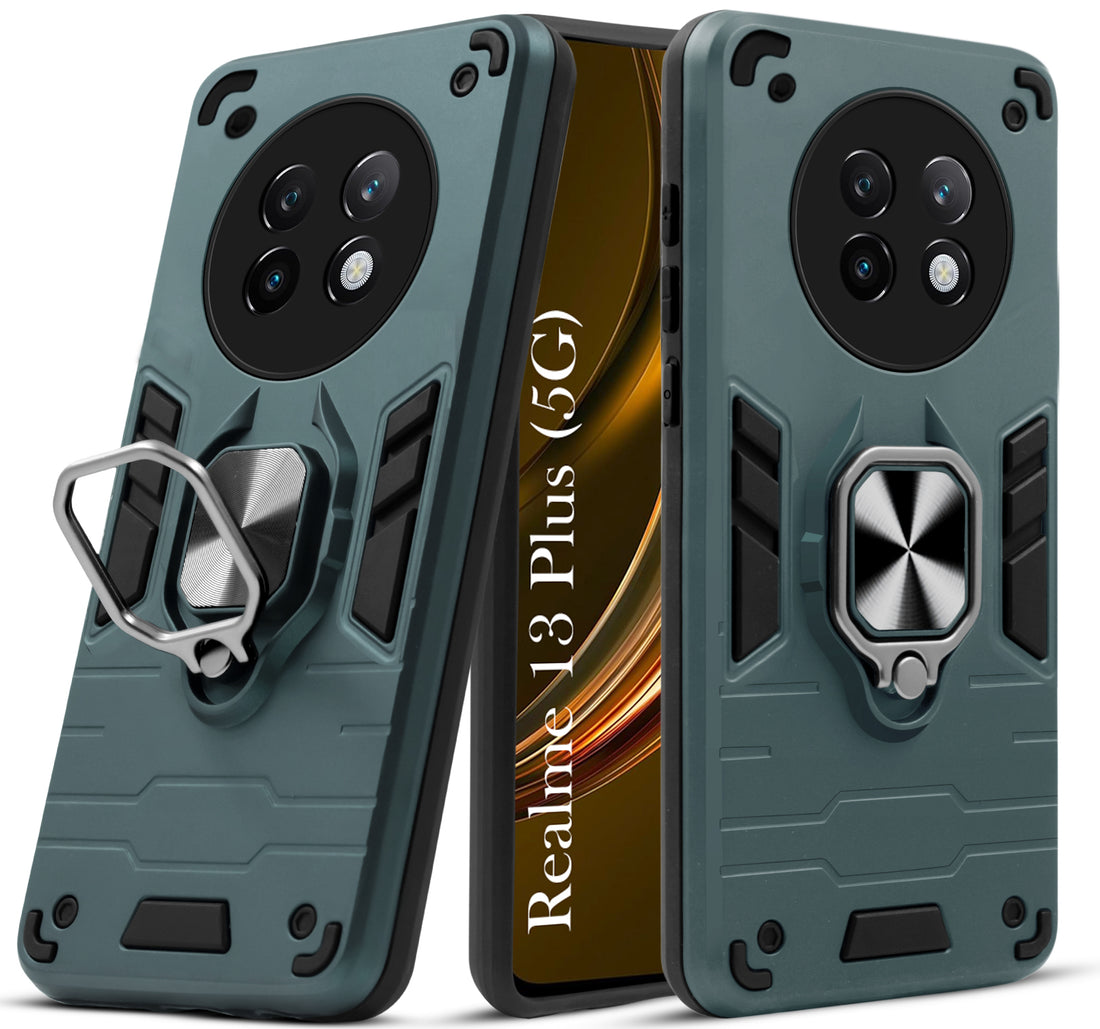 For Realme 13 Plus Back Cover Case (Shockproof Polycarbonate Dual Layer Hybrid Armor)