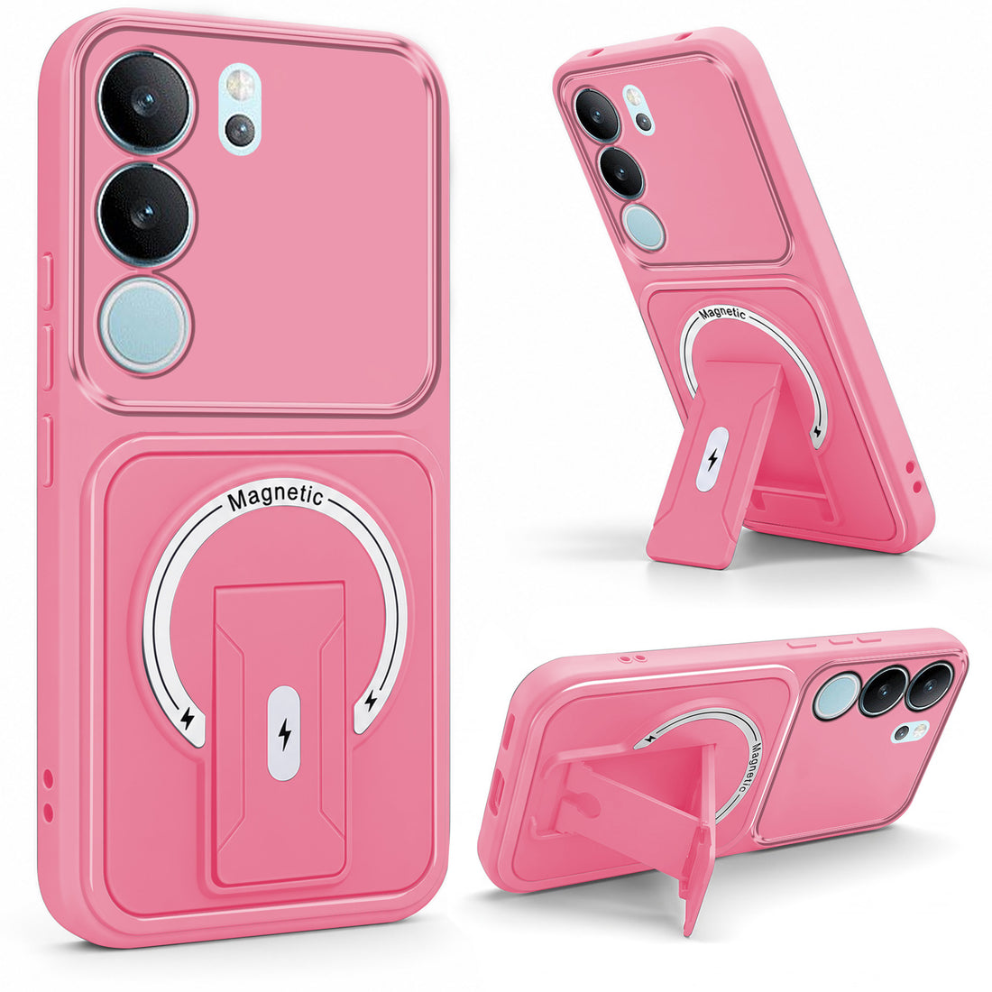 For Vivo V29 | Vivo V29 Pro 5G Back Case Cover Metallic (Hybrid Armor Kickstand | MagSafe Compatible | Camera Protection Shockproof)