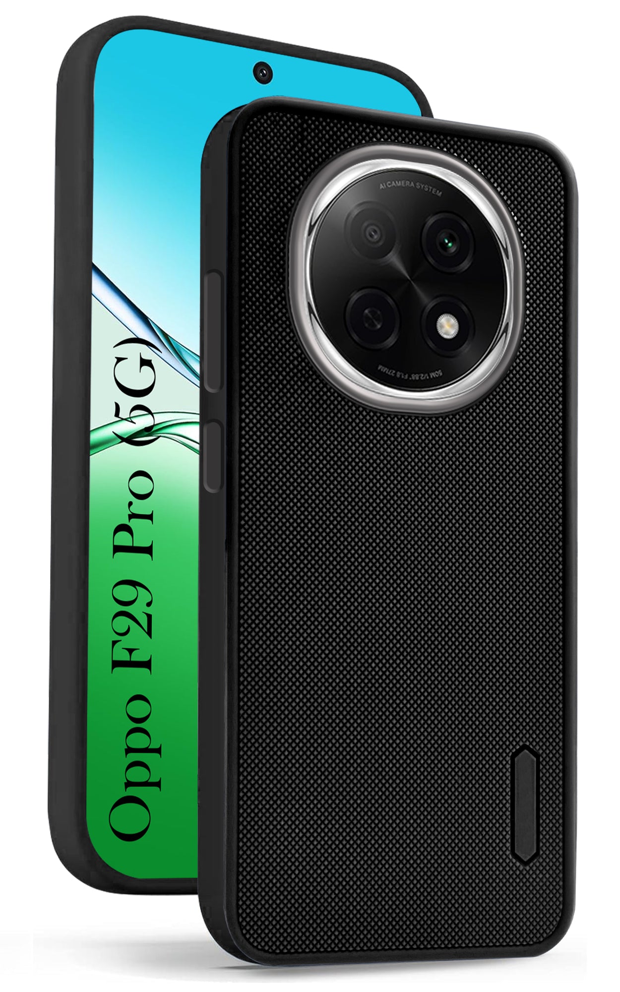 For Oppo F29 Pro Back Cover Case (Textured Grip Design | Micro-Fiber Cloth Inside | Slim and Light Weight | Soft Touch and Feel | Black)