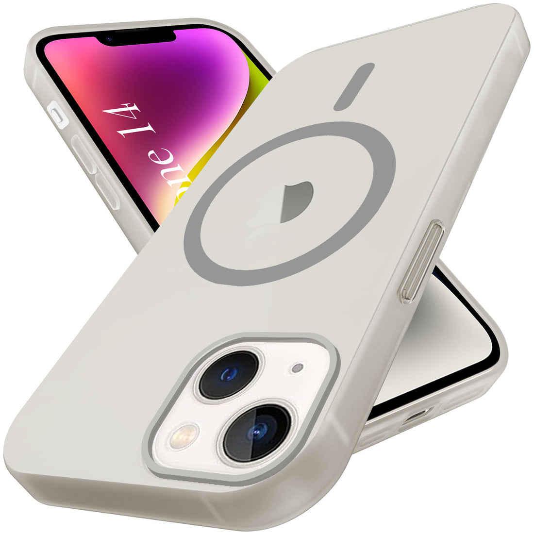 For Apple iPhone 14 Back Cover Case (Frosted Matte Feel | MagSafe Compatible Wireless Charging | Polycarbonate Material)
