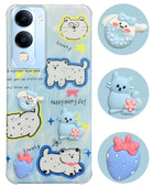 For Vivo iQOO Z10 Lite Back Cover Case (3D Cute Cartoons | Hard Back Side Soft | Matte Premium Finish | HD Printing)
