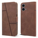 For Motorola Moto G34 5G Flip Cover Case (Stitched Leather with Magnetic Closure)