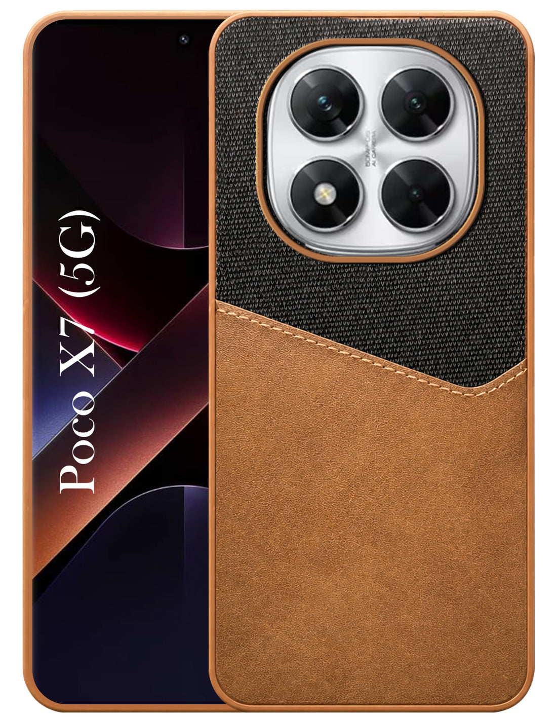 For Xiaomi Poco X7 Back Cover Case (Dual PU Leather Stitch | Professional Minimalist | Soft and Flexible)