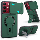 For Realme 15X Back Case Cover Metallic (Hybrid Armor Kickstand | Sliding Shutter Camera Protection | MagSafe Compatible)