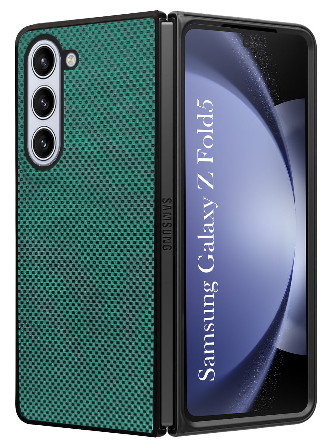 For Samsung Galaxy Z Fold 5 5G Back Flip Case Cover (Craft Printed Design | Hybrid Texture | Inside Microfiber Cloth)