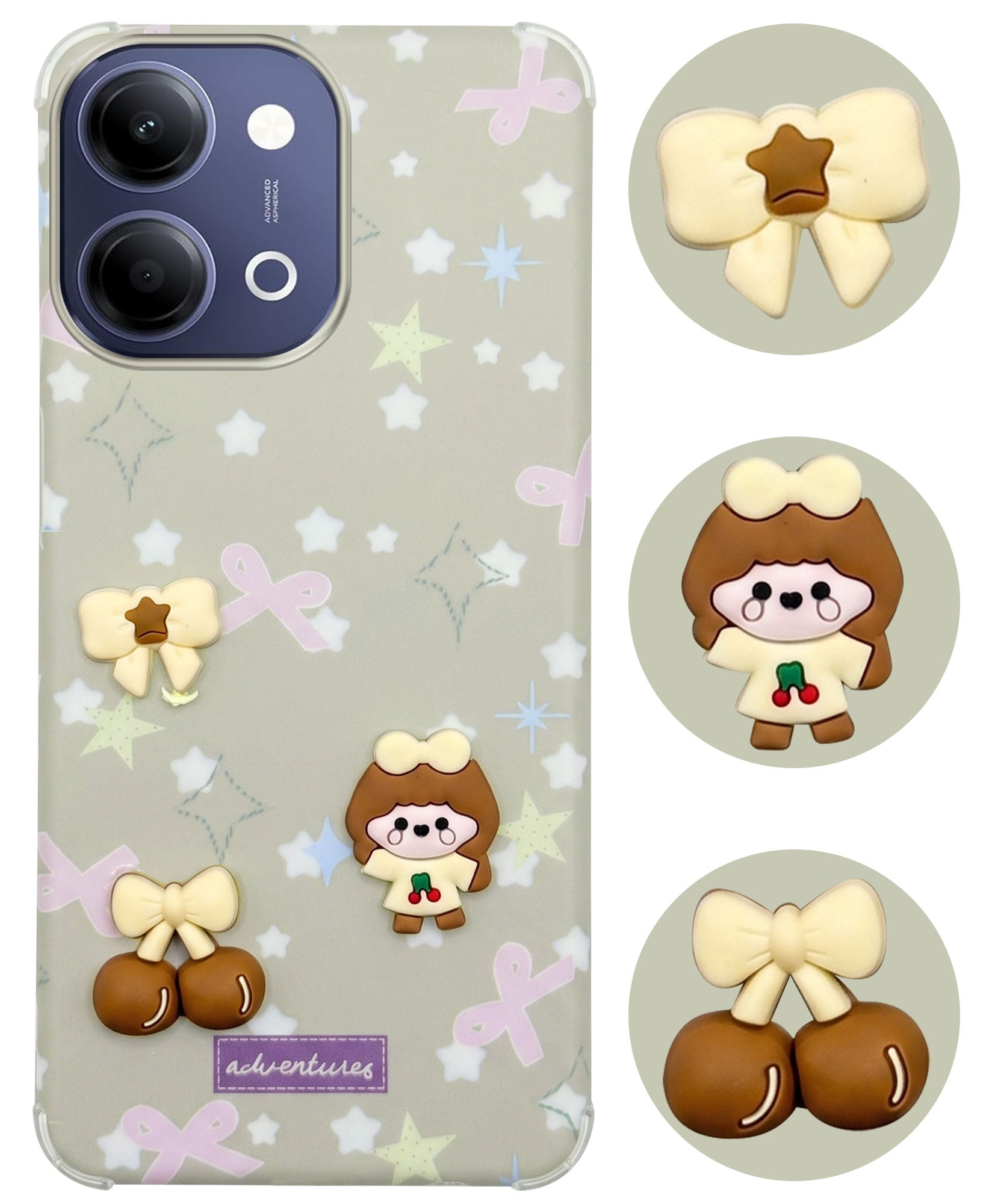For Vivo Y11 | Vivo Y21 5G Back Cover Case (3D Cute Cartoons | Hard Back Side Soft | Matte Premium Finish | HD Printing)