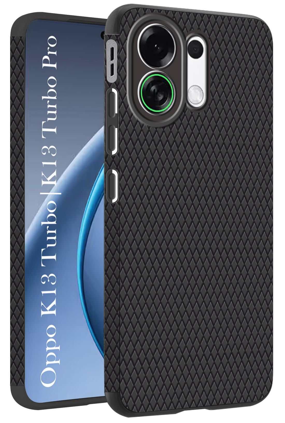 For Oppo K13 Turbo | Oppo K13 Turbo Pro Back Cover Case (Camera Protection | Side Grip Texture | Soft and Flexible)