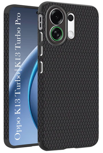 For Oppo K13 Turbo | Oppo K13 Turbo Pro Back Cover Case (Camera Protection | Side Grip Texture | Soft and Flexible)