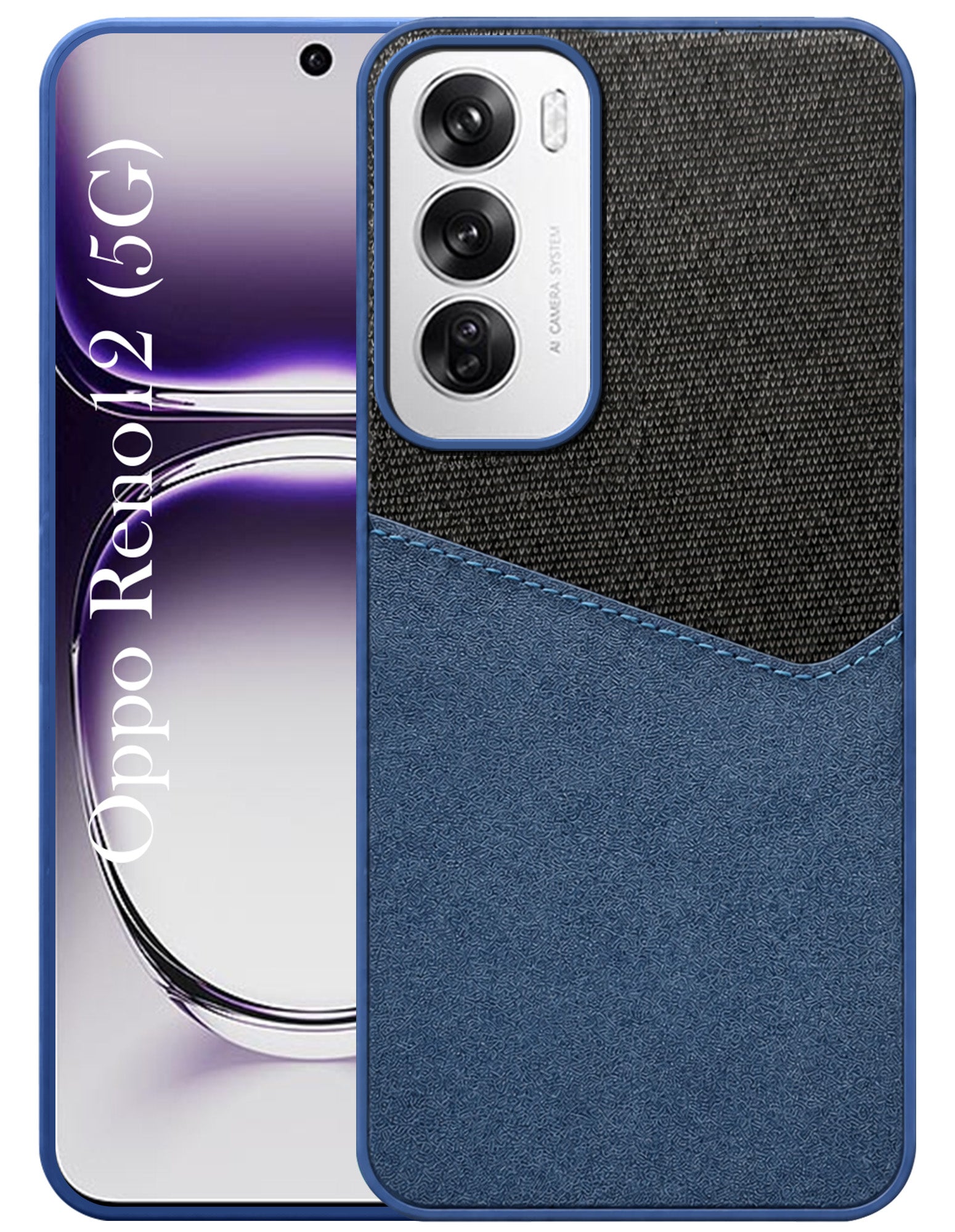 For Oppo Reno12 5G | Oppo Reno 12 5G Back Cover Case (Dual PU Leather Stitch | Professional Minimalist | Soft and Flexible)
