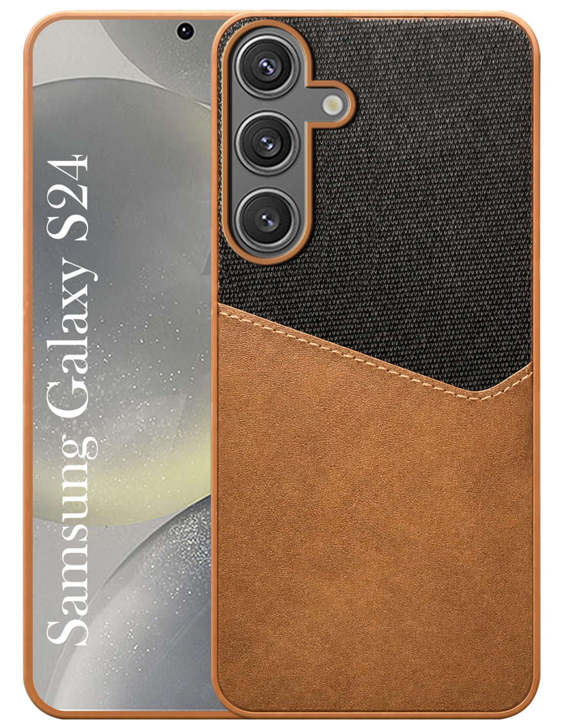 For Samsung Galaxy S24 Back Cover Case (Dual PU Leather Stitch | Professional Minimalist | Soft and Flexible)