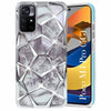 For Poco M4 Pro 5G Back Cover Case 3D Silicone Compatible (Dual Design Glitter Sparkle and Detachable Diamond Print Case | Soft and Flexible)