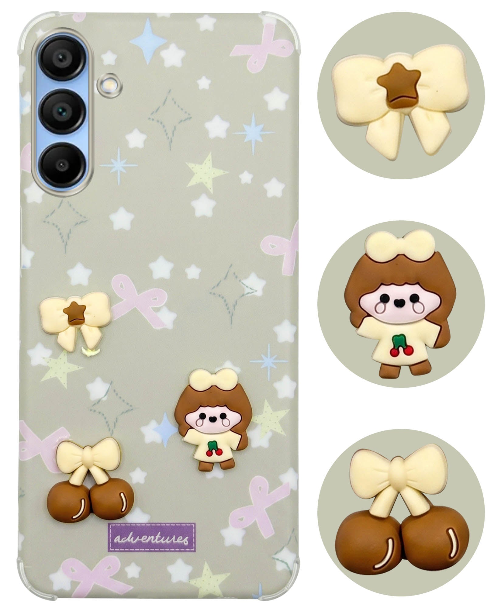 For Samsung Galaxy A15 5G Back Cover Case (3D Cute Cartoons | Hard Back Side Soft | Matte Premium Finish | HD Printing)