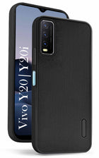 For Vivo Y20 | Y20i Back Cover Case ( Textured Grip Design | Camera Protetion | Slim and Light Weight | Soft Touch and Feel | Black )