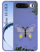 For Realme 16 Back Cover Case (Soft Butterfly Embroidery | Women Teen Girls | Camera Protection| Matte Silicone)