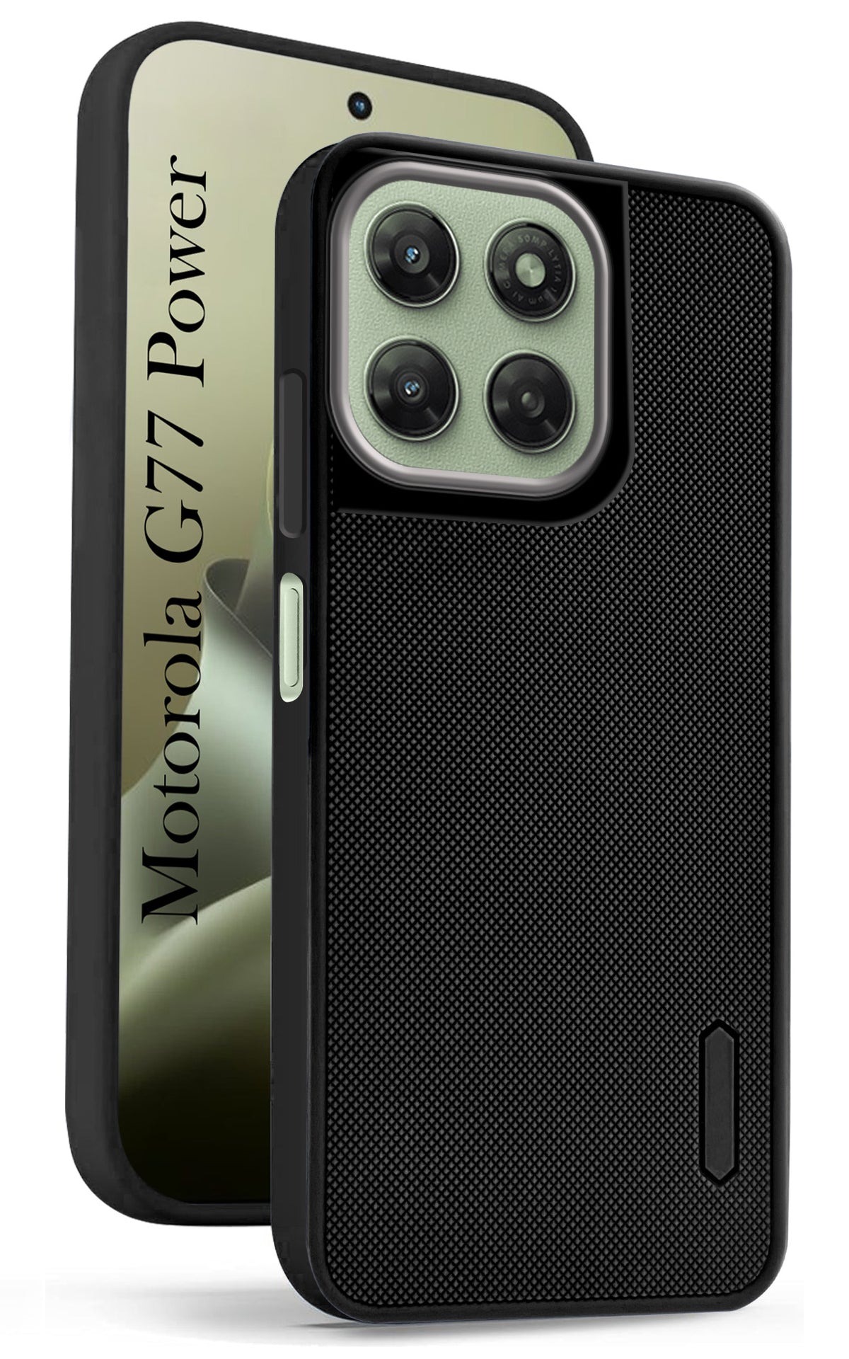 For Motorola Moto G77 Power Back Cover Case Rubberised (Textured Grip Design| Micro-Fiber Cloth Inside | Slim and Light Weight | Soft Touch and Feel)