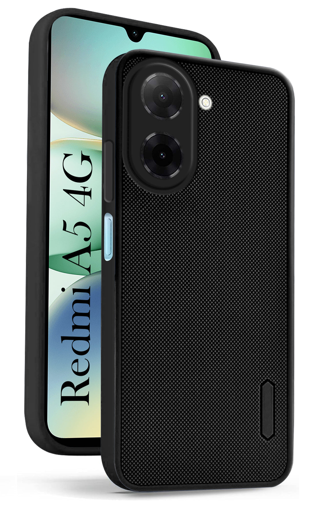 For Redmi A5 4G Back Cover Case (Textured Grip Design | Micro-Fiber Cloth Inside | Slim and Light Weight | Soft Touch and Feel | Black)