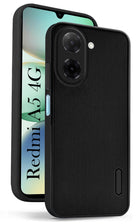 For Redmi A5 4G Back Cover Case (Textured Grip Design | Micro-Fiber Cloth Inside | Slim and Light Weight | Soft Touch and Feel | Black)