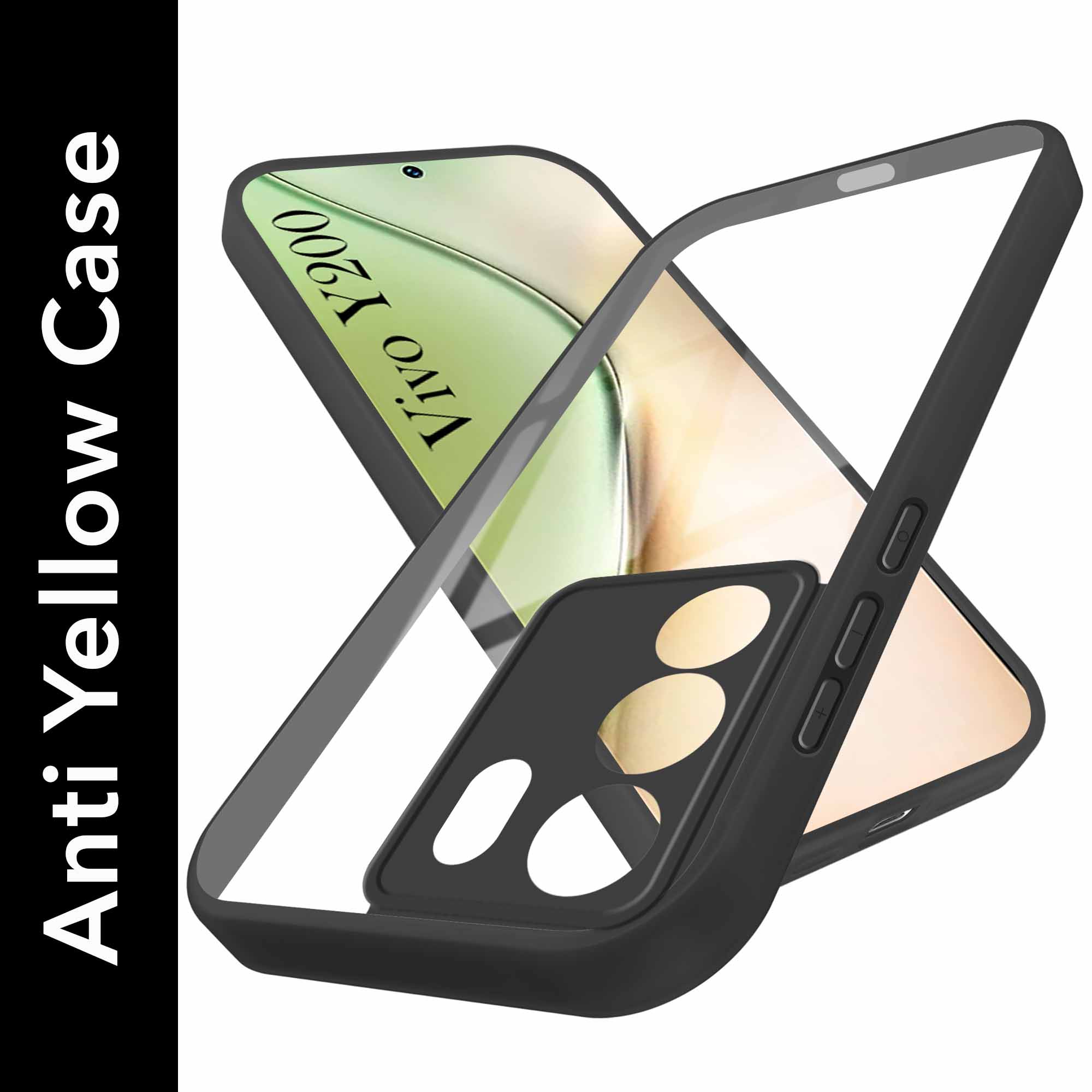 For Vivo Y200 Back Cover Case Ultra-Hybrid  (Lifetime Anti Yellow | Anti Scratch | Crystal Clear Shockproof)