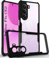 For Realme P4x Back Cover Case Hybrid (Shockproof with Polycarbonate Clear Panel | Professional Black)