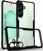 For Samsung Galaxy S25 Back Cover Case (Shockproof with Polycarbonate Clear Panel | Professional Black)