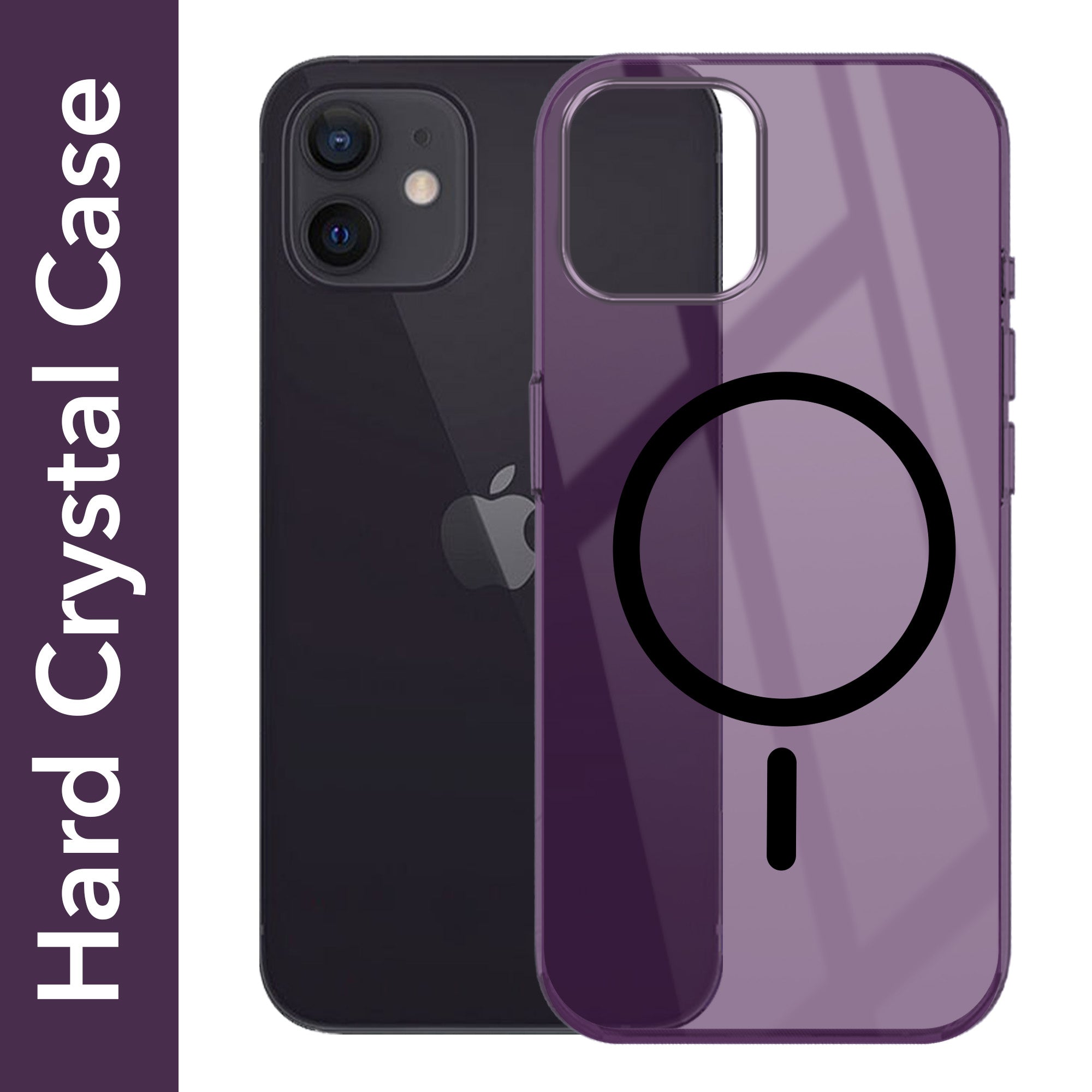 For Apple iPhone 12 Back Case Cover Lifetime Anti-Yellow MagSafe Compatible Clear (Sleek Hard Crystal | Camera Protection and Shockproof)