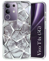 For Vivo T4x | Vivo Y31 Pro For Back Cover Case (Dual Design Glitter Sparkle and Detachable Diamond Print Case | Soft and Flexible)