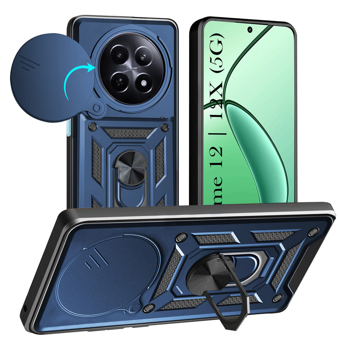For Realme 12 | Realme 12X Back Cover Case (Hybrid Dual Armor Polycarbonate)