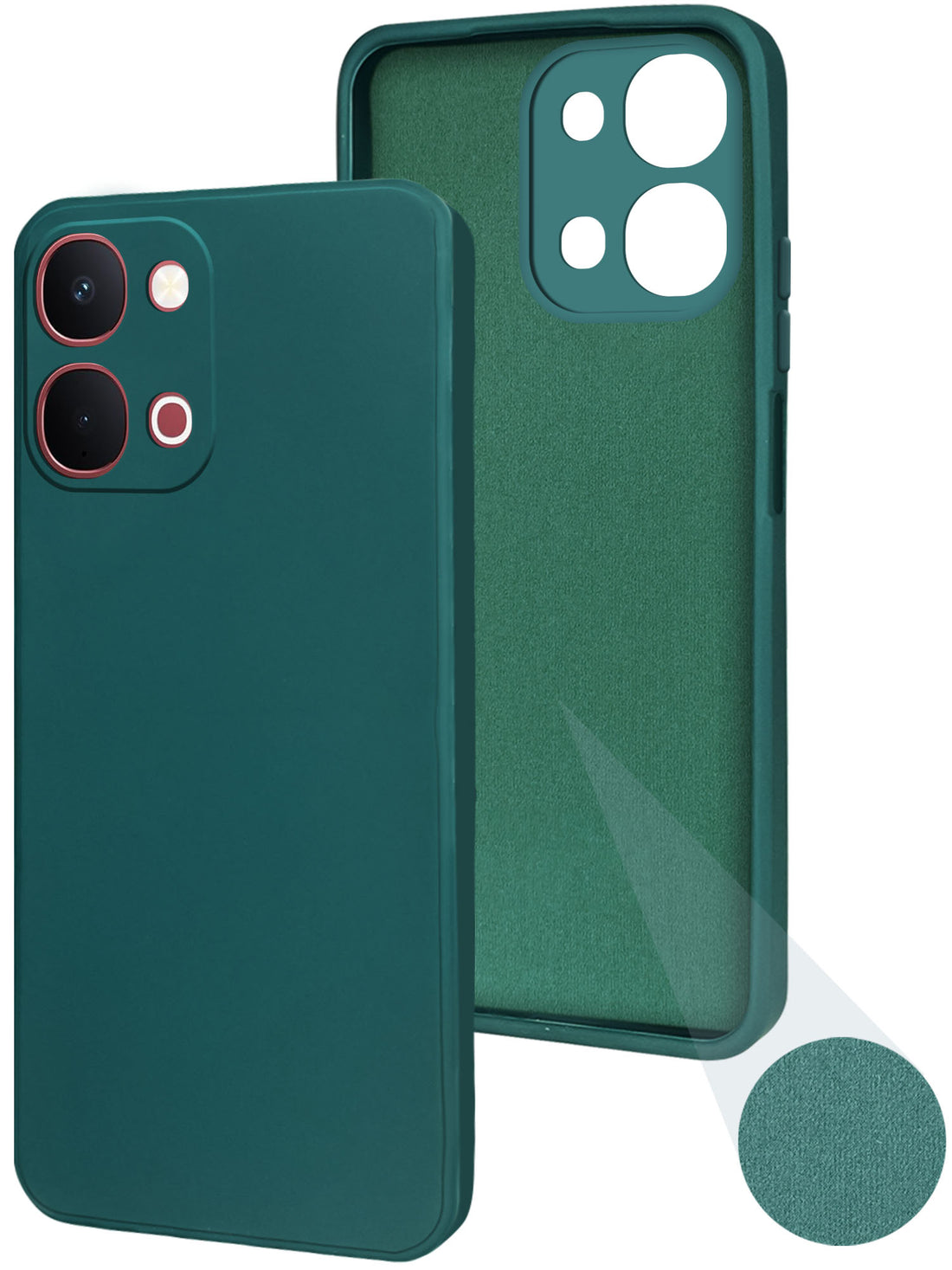 For Vivo Y51 Pro 5G | Vivo T5x Back Cover Case (Matte Finish Silicone with Inside Fiber cloth)