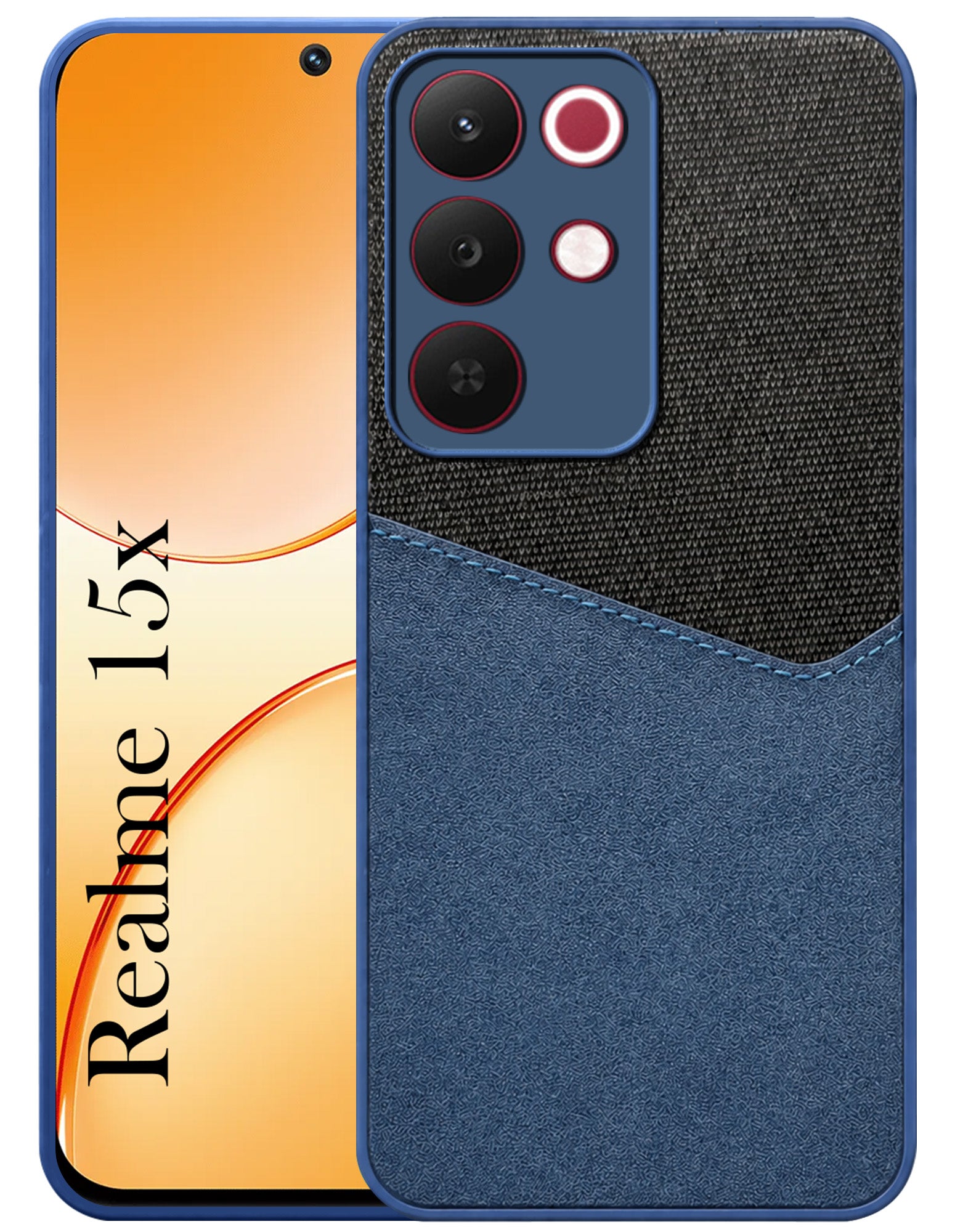 For Realme 15X Back Cover Case (Dual PU Leather Stitch | Professional Minimalist | Soft and Flexible)