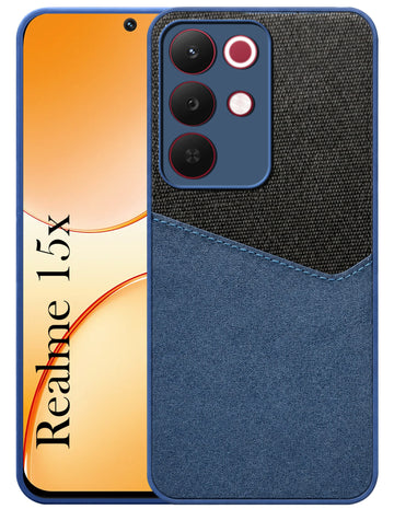 For Realme 15X Back Cover Case (Dual PU Leather Stitch | Professional Minimalist | Soft and Flexible)
