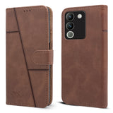 For Vivo Y200 Flip Cover Case (Stitched Leather with Magnetic Closure)