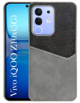 For Vivo iQOO Z10x Back Cover Case (Dual PU Leather Stitch | Professional Minimalist | Soft and Flexible)