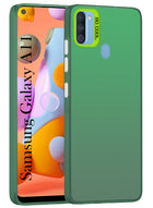 For Samsung Galaxy A11 Hard Back Cover Case (Velvet Touch | Professional Glossy Finish | Camera Protection Bump)