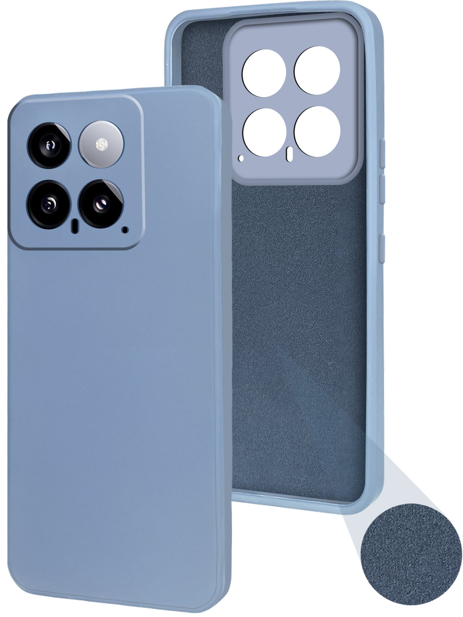 For Xiaomi MI 14 Back Cover Case (Matte Finish Silicone with Inside Fiber Cloth)