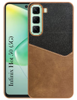 For Infinix Hot 50 5G Back Cover Case (Dual PU Leather Stitch | Professional Minimalist | Soft and Flexible)