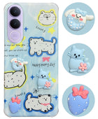 For Vivo V70 FE 5G Back Cover Case (3D Cute Cartoons | Hard Back Side Soft | Matte Premium Finish | HD Printing)