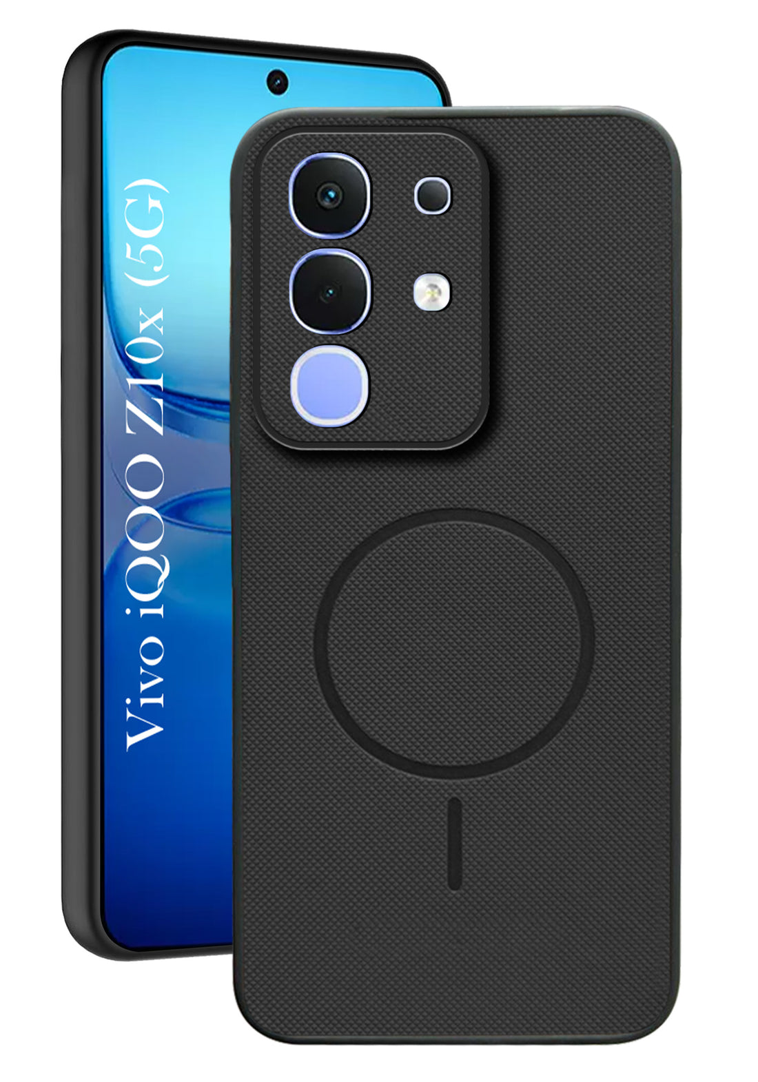 For Vivo iQOO Z10x Back Cover Case PU Leather (Texture Grip Design | Professional Minimalist | Camera Protection | Soft and Flexible)