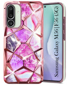 For Samsung Galaxy M56 | Samsung Galaxy F56 Back Cover Case Compatible 3D Silicone (Dual Design Glitter Sparkle and Detachable Diamond Print Case | Soft and Flexible)