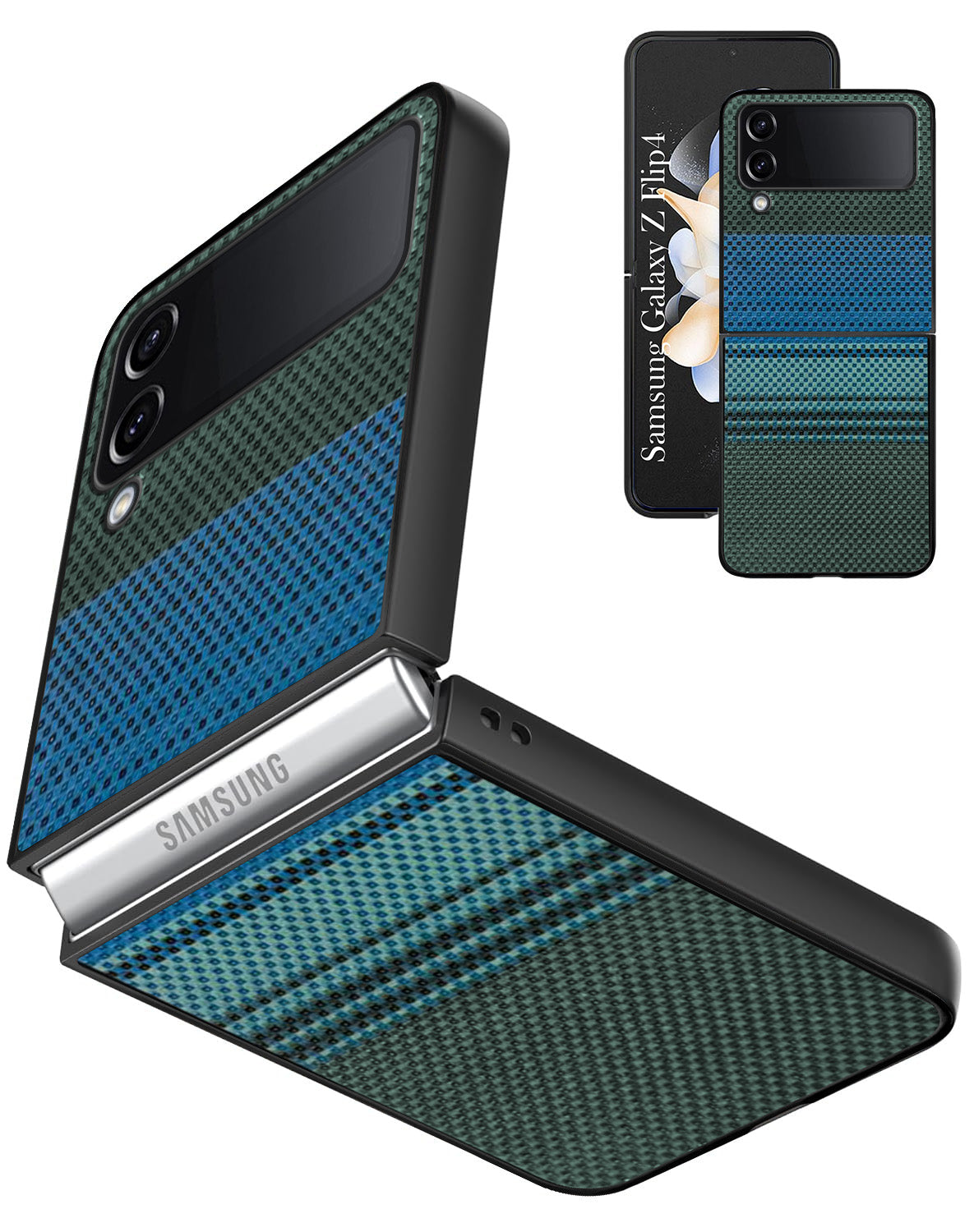 For Samsung Galaxy Z Flip 4 5G Back Flip Case Cover (Craft Printed Design | Hybrid Texture | Inside Microfiber Cloth)