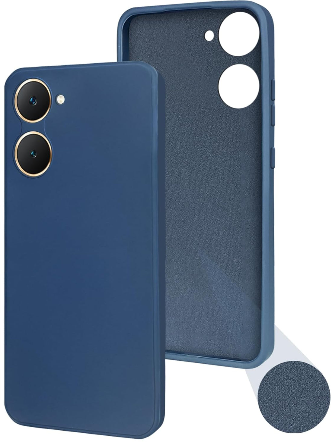 For Vivo iQOO Z9 Lite Back Cover Case (Matte Finish Silicone with Inside Fiber cloth)