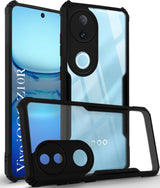 For Vivo iQOO Z10R Back Cover Case ( Shockproof with Polycarbonate Clear Panel | Professional Black)