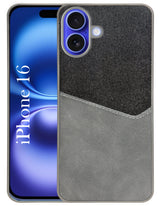 For Apple iPhone 16 Back Cover Case (Dual PU Leather Stitch | Professional Minimalist | Soft and Flexible)