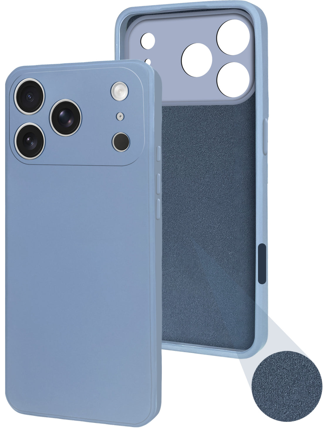 For Apple iPhone 17 Pro Back Cover Case (Matte Finish Silicone with Inside Fiber Cloth)
