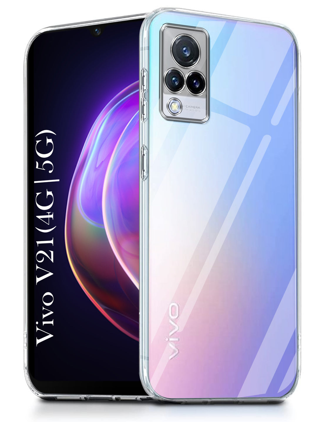 For Vivo V21 | Vivo V21 5G Back Cover ( Silicone Clear Shockproof Case with Camera Protection | Soft and Flexible | Transparent)