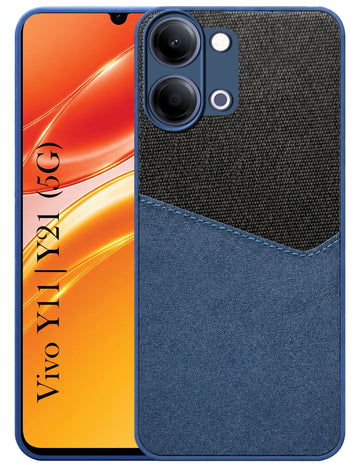 For Vivo Y11 | Vivo Y21 5G Back Cover Case (Dual PU Leather Stitch | Professional Minimalist | Soft and Flexible)