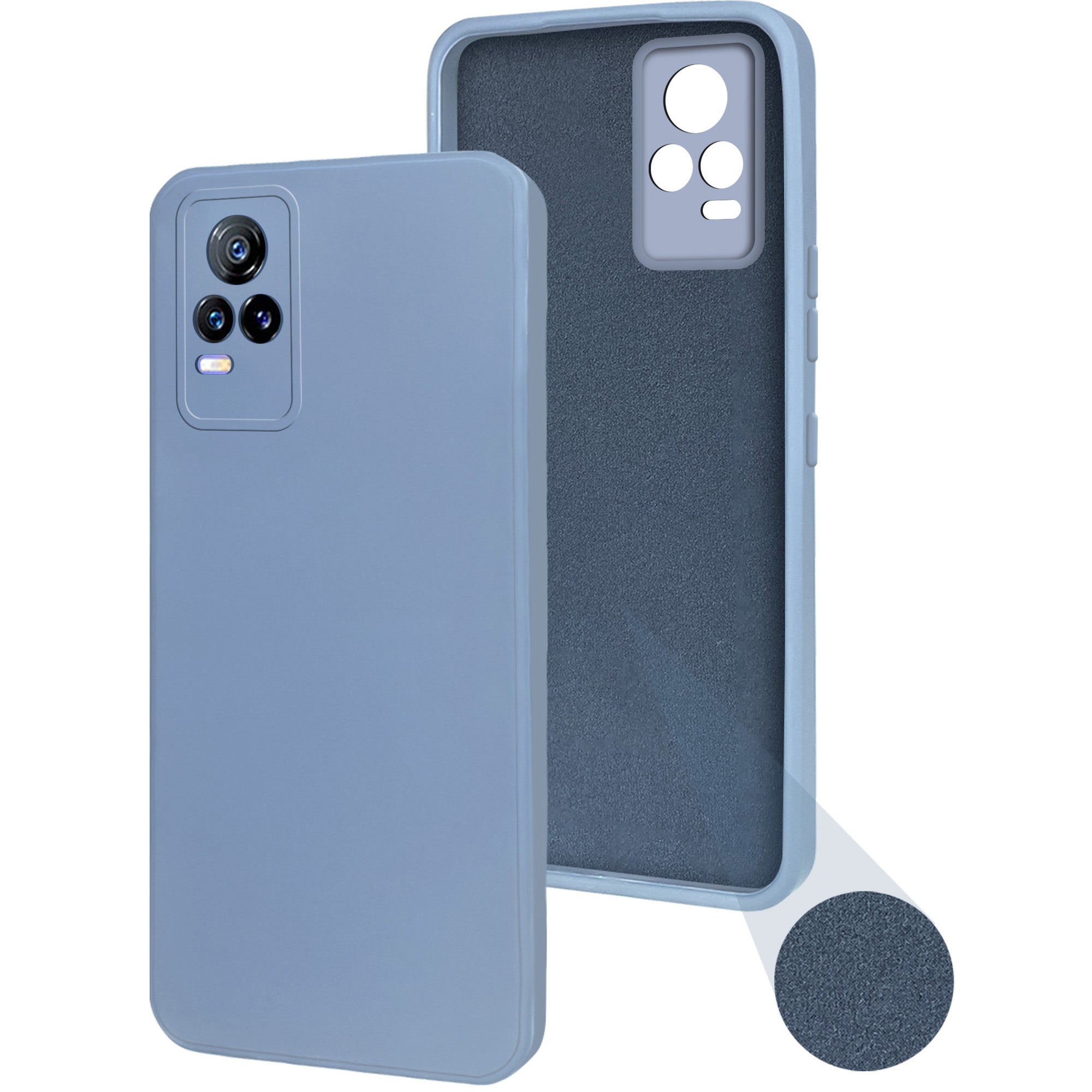 For Vivo Y73 Back Cover Case ( Matte Finish Silicone with Inside Fiber cloth)