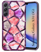 For Samsung Galaxy A34 5G Back Cover Case ( Dual Design Glitter Sparkle and Detachable Diamond Print Case | Soft and Flexible)