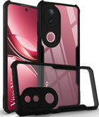 For Vivo V50 | Vivo V50e Back Cover Case  (Shockproof with Polycarbonate Clear Panel | Professional Black)