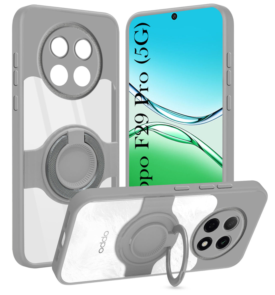 For Oppo F29 Pro Back Cover Case with stand (Built-in Ring Holder Kickstand | Lifetime Anti Yellow | Camera Protection)