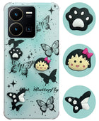 For Vivo Y35 Back Cover Case (3D Cute Cartoons | Hard Back Side Soft | Matte Premium Finish | HD Printing)